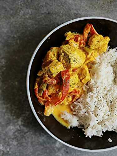 Poulet coco/curry/citron vert et petits légumes