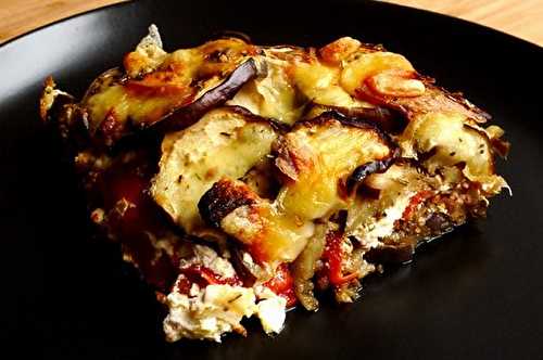 Gratin d'aubergines et Picodon