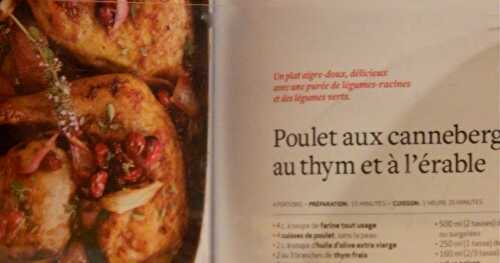 Poulet aux canneberges, au thym et à l'érable