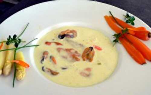 Assiette de la mer, crème coco aux saveurs des Iles.