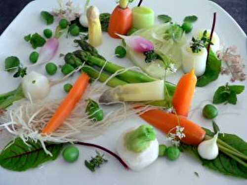 Assiette de légumes du moment,sauce mousseline.