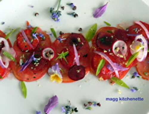 Bataille Food 69 éme édition .Tomates cœur de bœuf et fruits rouges aux parfums exotiques . | magg kitchenette