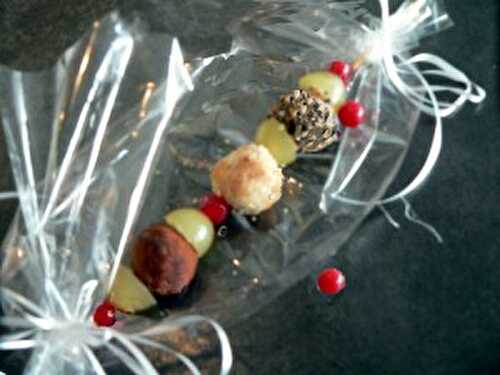 Brochette de bonbons au foie gras