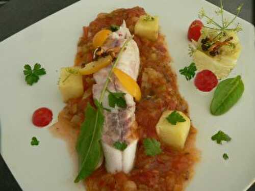 Filet de bar aux légumes de l’été.