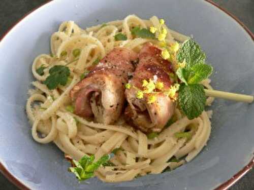 Linguines aux saltimbocci de poulet