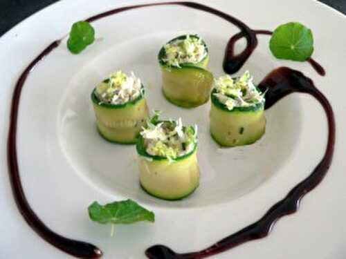 Makis au crabe . vinaigrette au basilic.