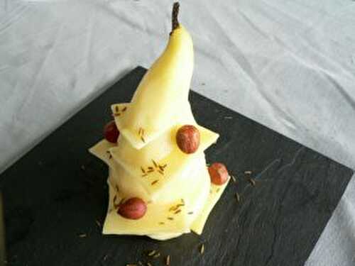 Poire en millefeuille de comté.