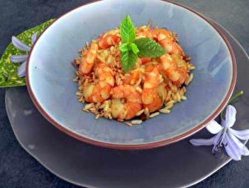 Riz sauté aux crevettes.