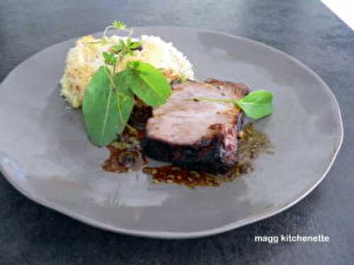 Rôti de porc mijoté et son gratin de blettes
