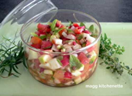 Tartare de légumes aux fines herbes du jardin.