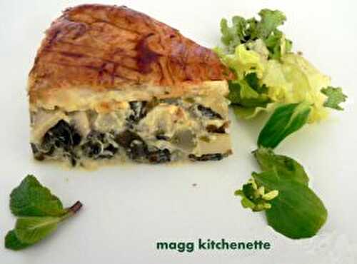 Tourte aux blettes ,champignons et lardons.