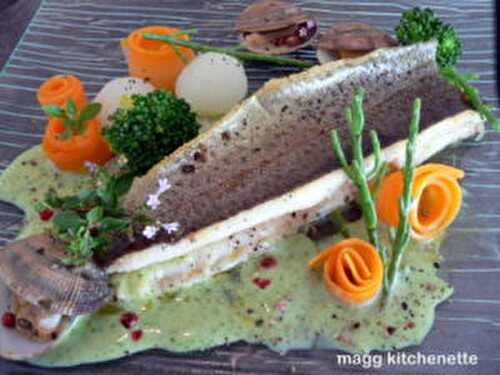 Truite et légumes de saison,crème au brocolis et roquette . | magg kitchenette