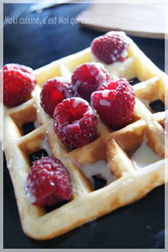 Gaufres framboise et lait concentré