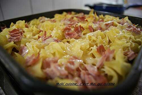 Gratin de pâtes façon carbonara