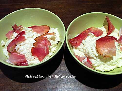 Risotto boursin et jambon de parme