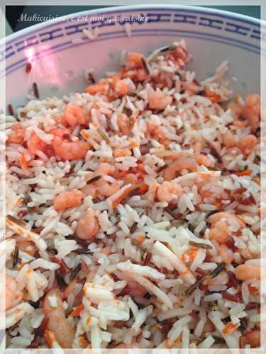 Salade aux trois riz, crevettes & crabe