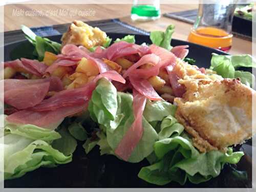 Salade composée au camembert pané