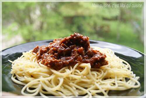 Spaghetti bolognaise à l’échalote sucrée salée