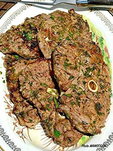 Tranches de gigot en chermoula au barbecue