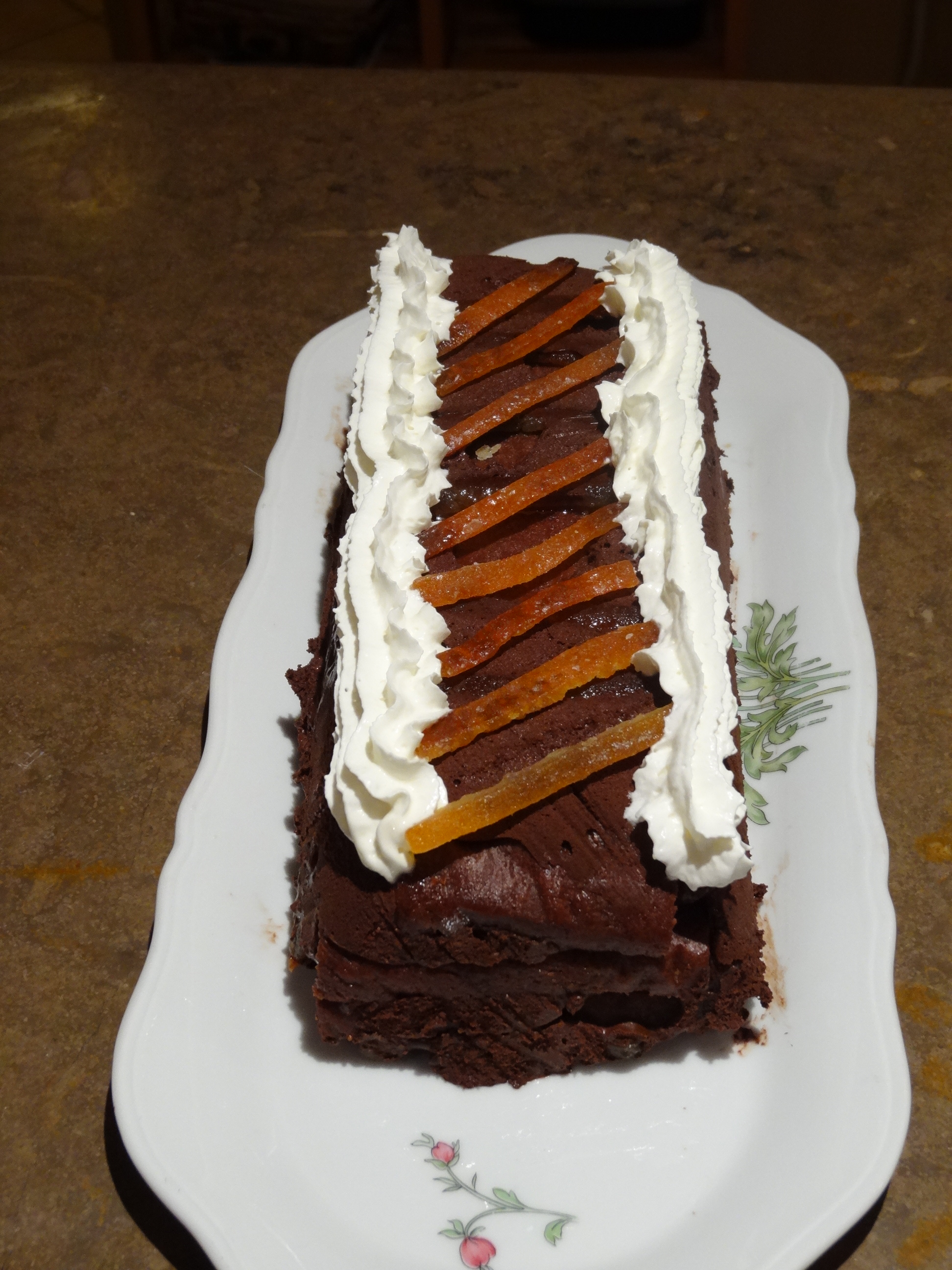 Bûche double chocolat à l'orange