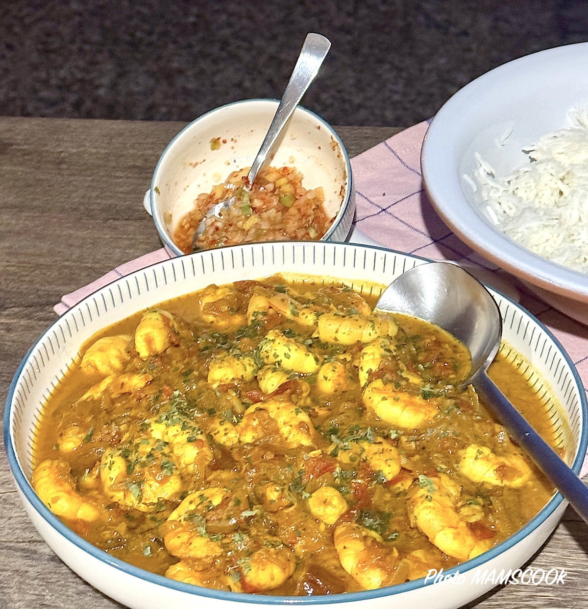 Cari de crevettes comme à la Réunion