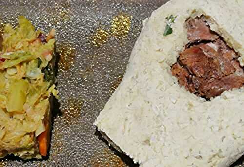 Confit en croute de sel et son embeurrée de chou