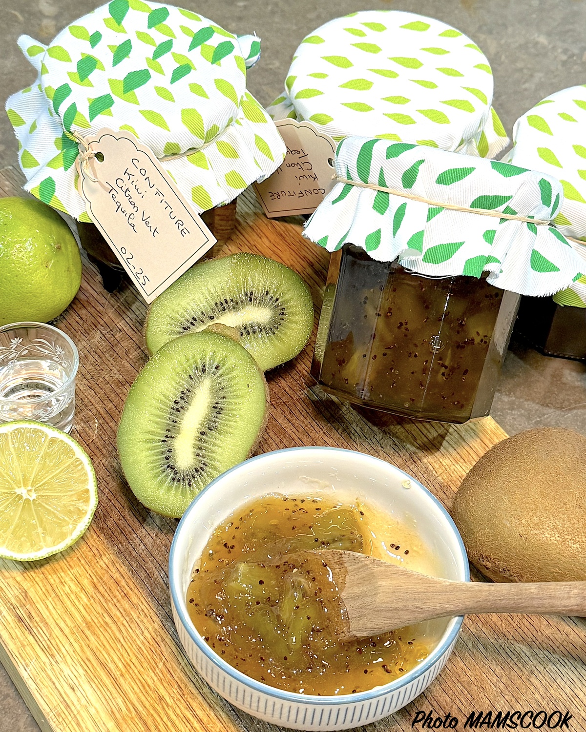 Confiture kiwi, citron vert, tequila