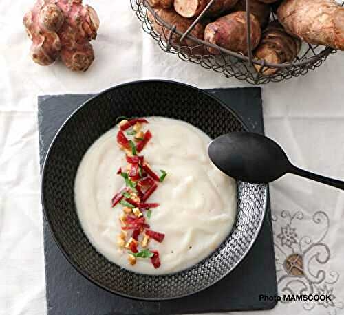 Crème de Topinambour au magret de canard fumé