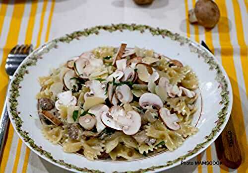 Farfalle aux champignons