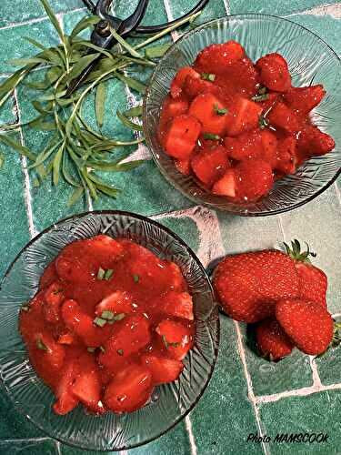 Fraises à la fraise et à l'estragon