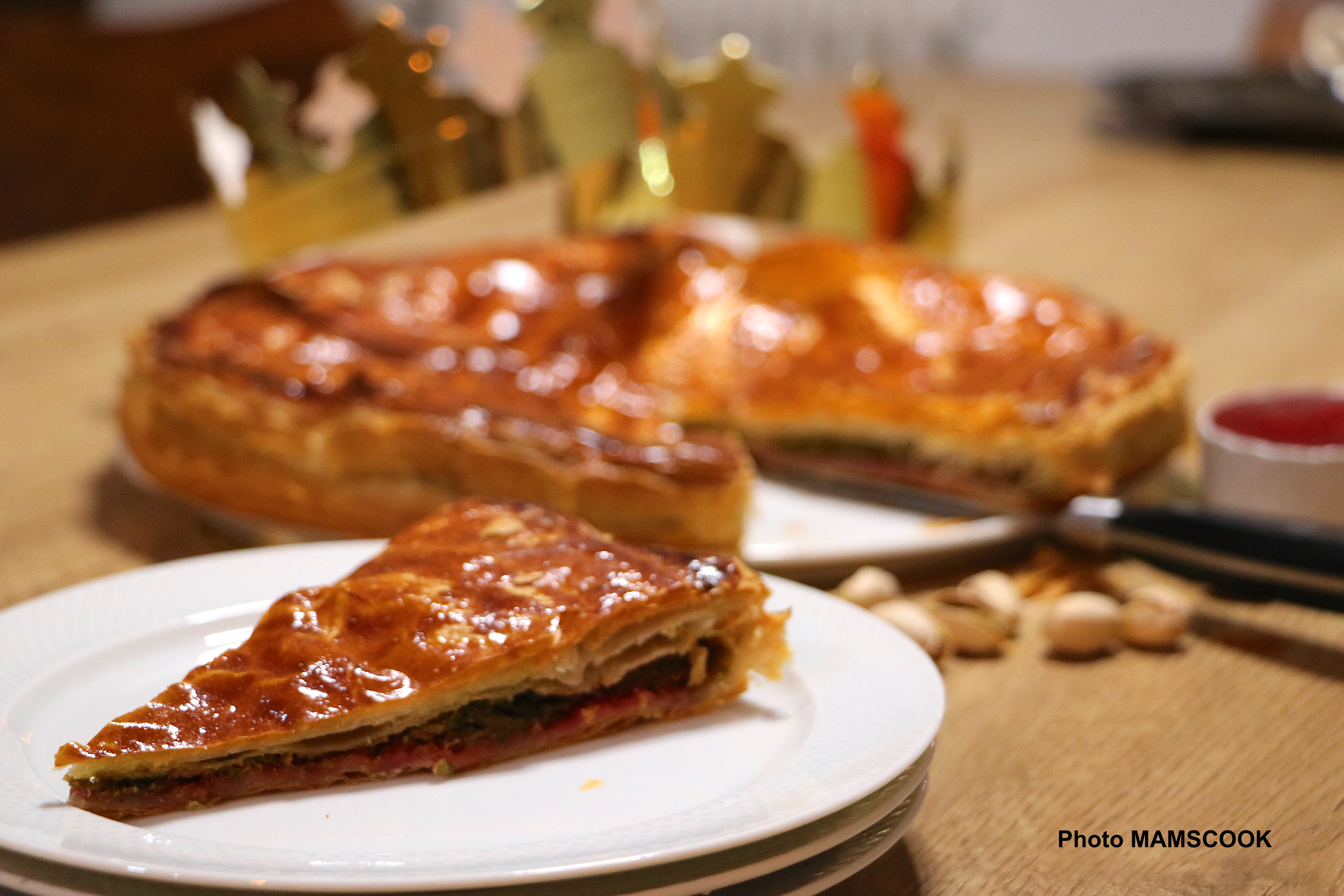 Galette des rois framboises et pistaches