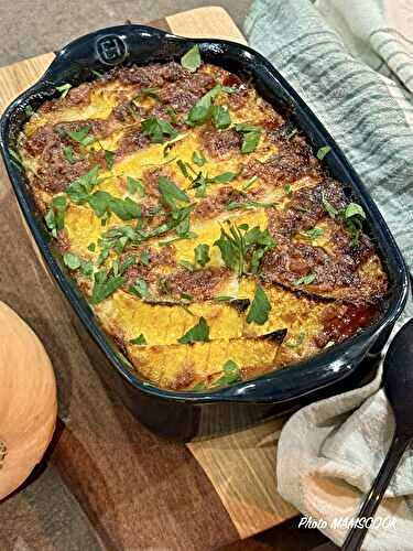 Gratin de butternut aux oignons rouges