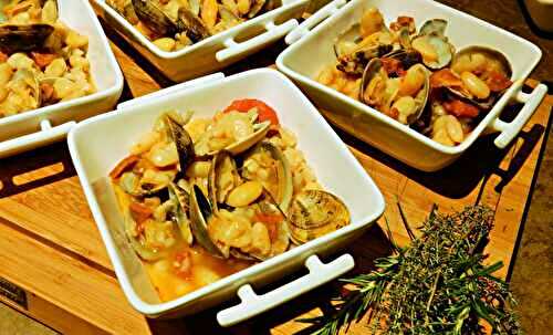 Haricots au chorizo et aux palourdes