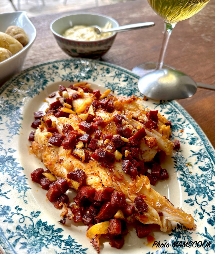 Lotte au chorizo et à l'ail
