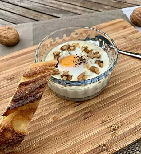 Oeuf cocotte au Roquefort