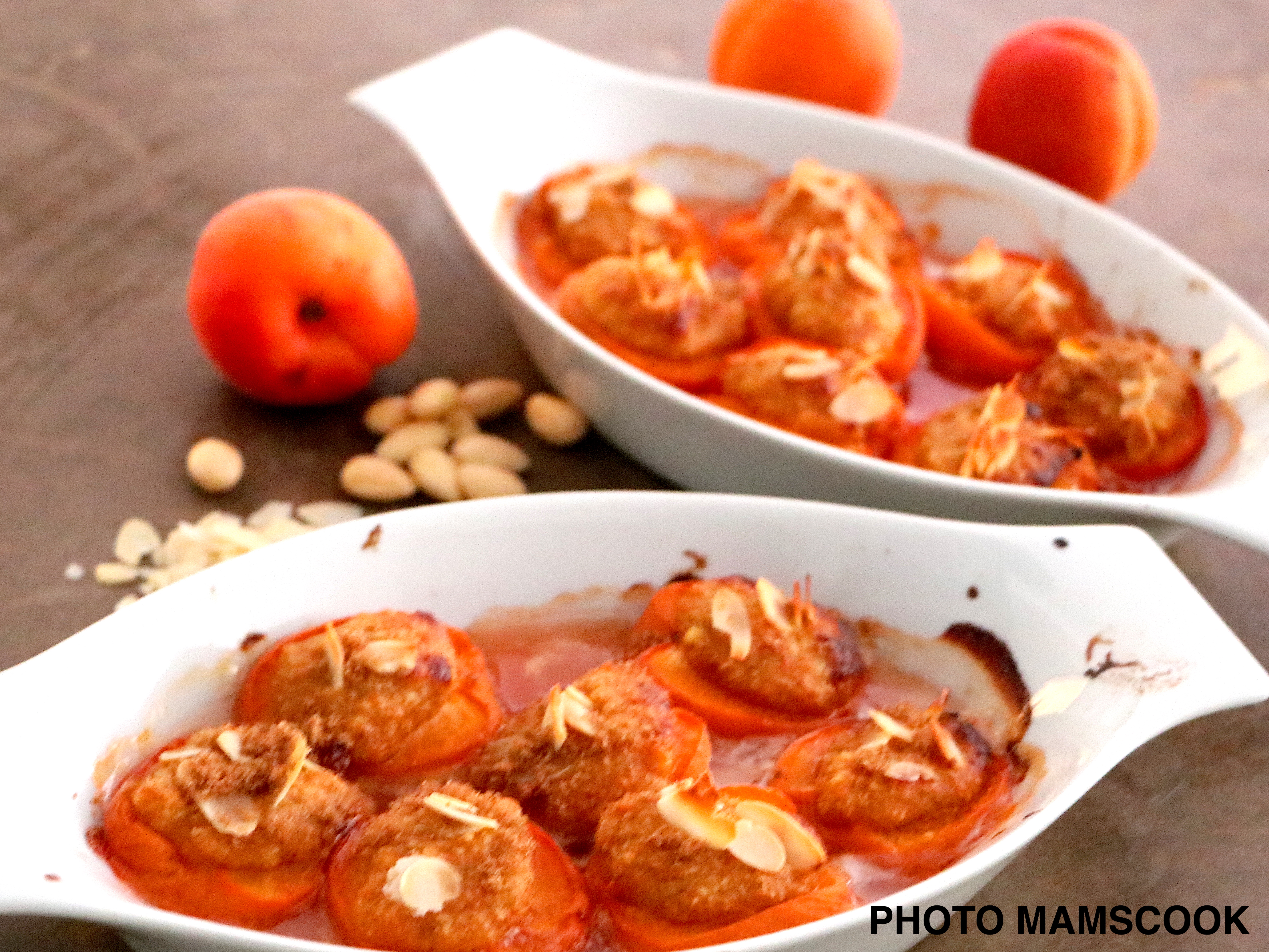 Oreillons d'abricots gratinés