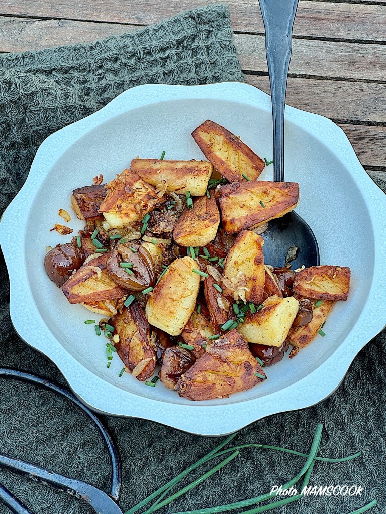 Poêlée de cerfeuil tubéreux aux châtaignes