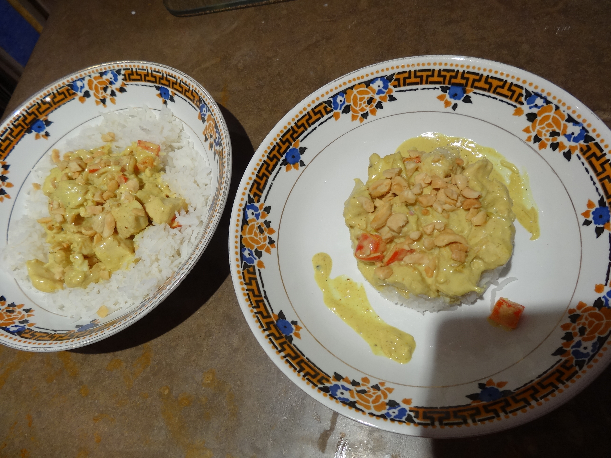 Poulet curry cacahuètes