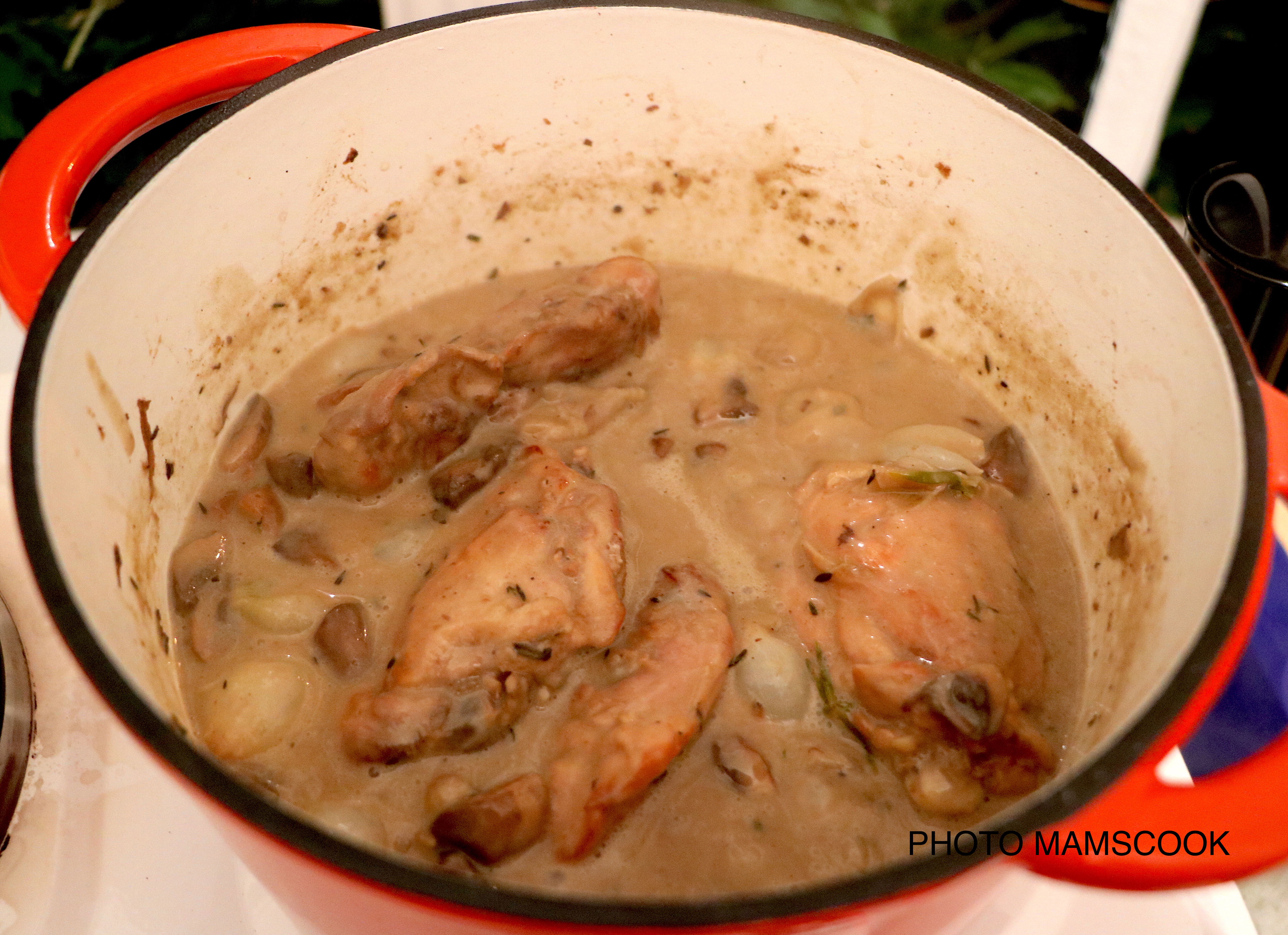 Poulet en cocotte aux champignons