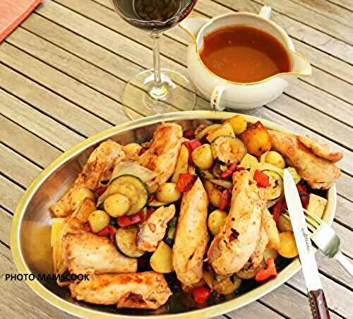 Râbles de lapin à la plancha aux petits légumes, à l'ail rose de Lautrec et au piment d'Espelette