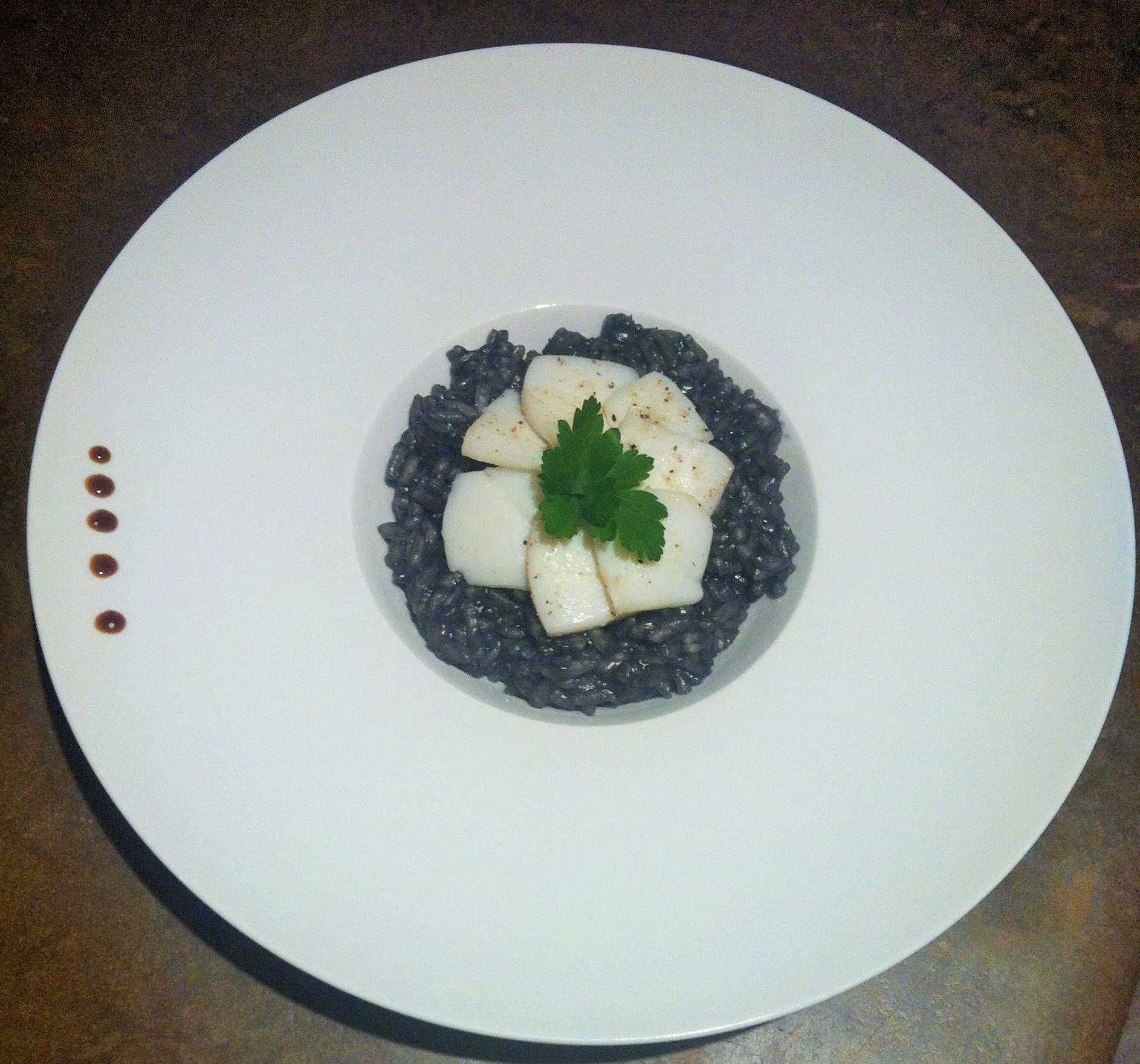 Risotto à l'encre de seiche