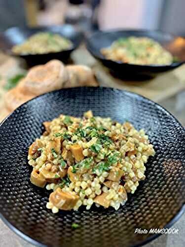 Risotto de Frégola Sarda aux lactaires délicieux