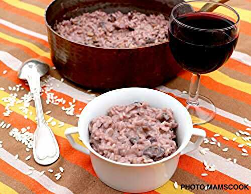 Risotto rouge au vin de Fronton et aux champignons