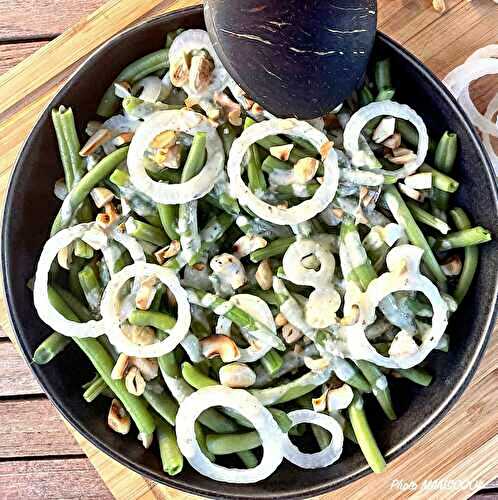 Salade de haricots verts aux noix de cajou, sauce tahini et zaatar!