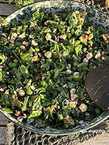 Salade de lentilles aux légumes verts