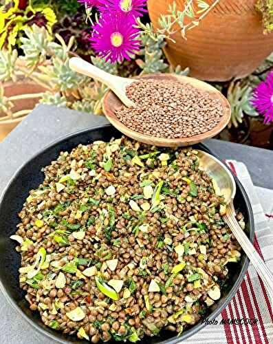 Salade de lentilles roses au citron confit et aux épices
