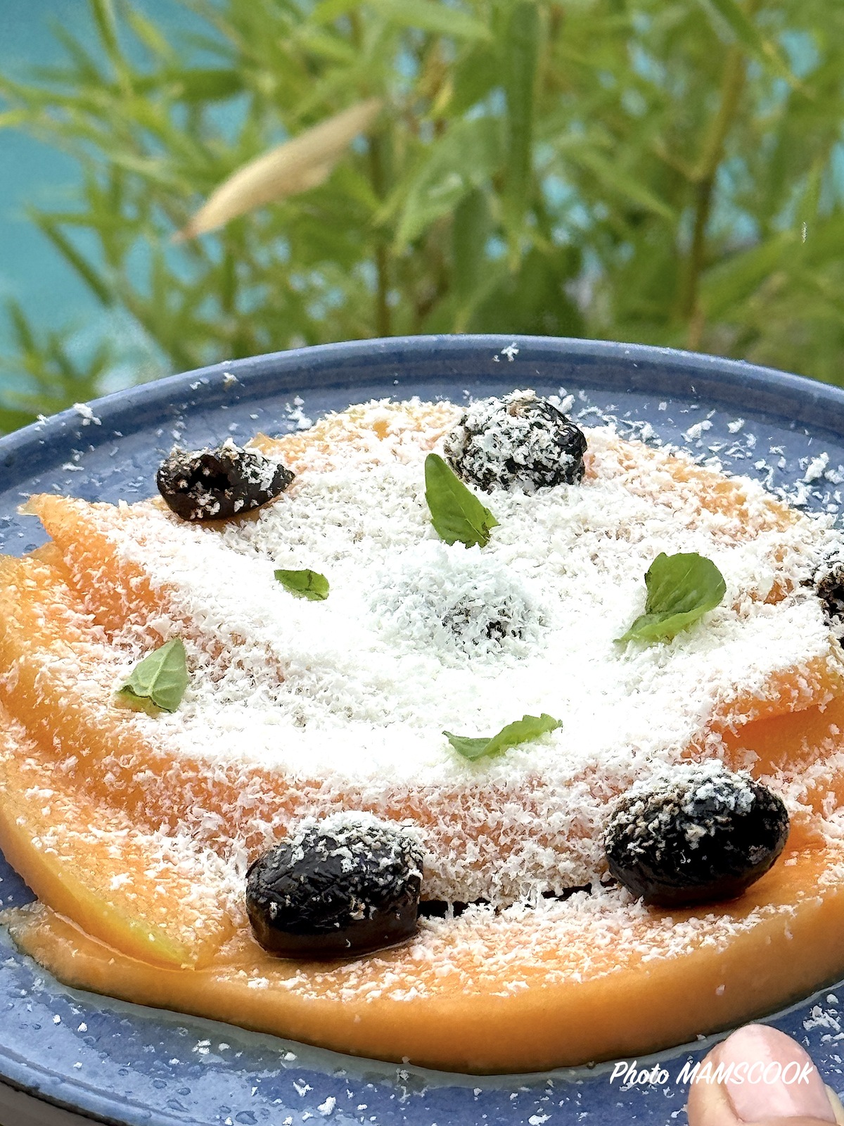 Salade de melon à la neige de feta