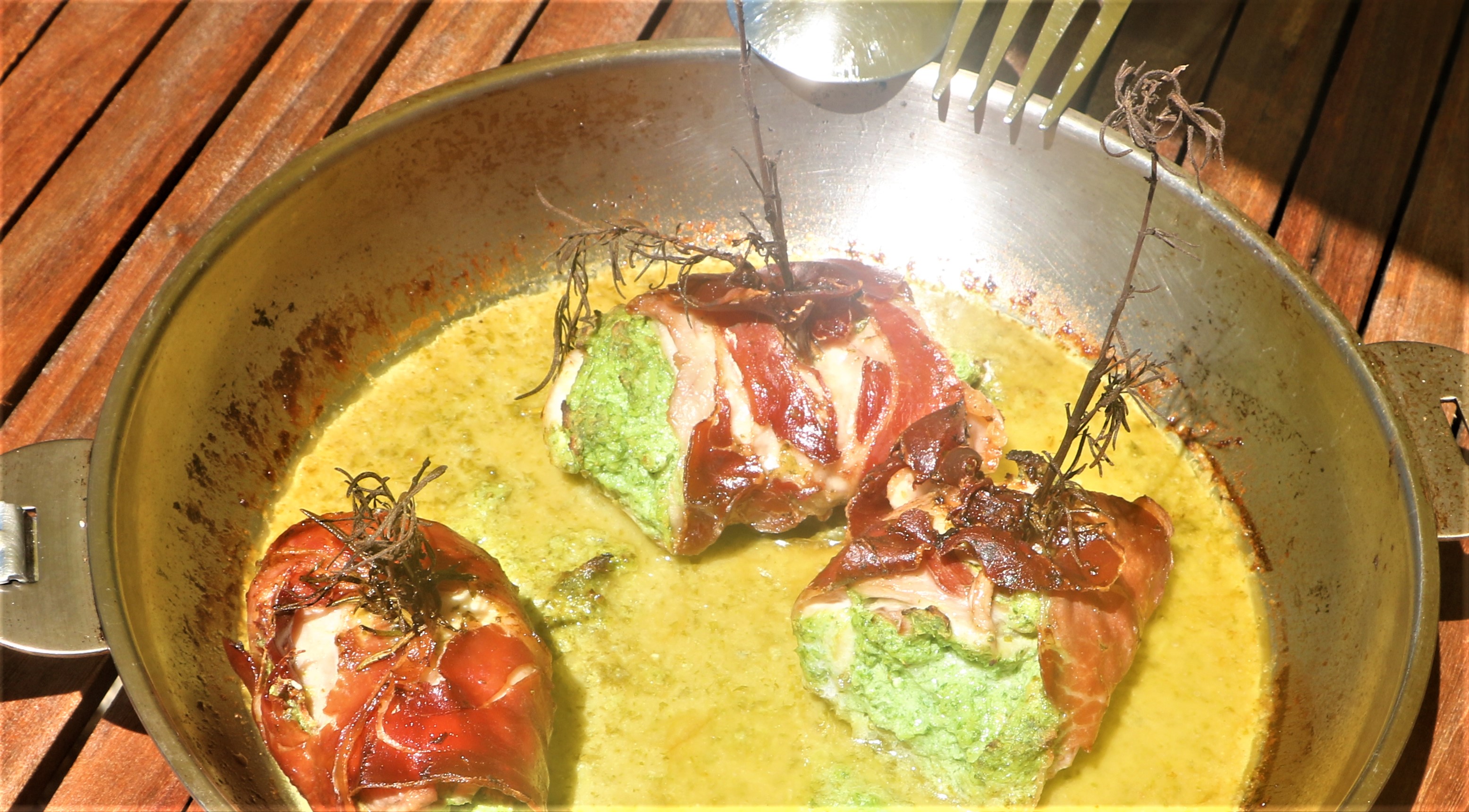 Saltimboccas de lapin à la roquette