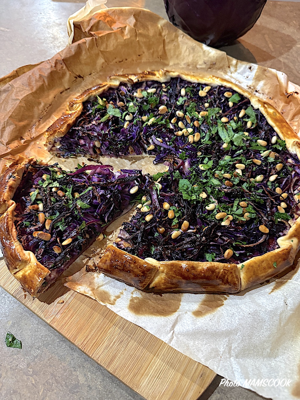 Tarte au chou rouge