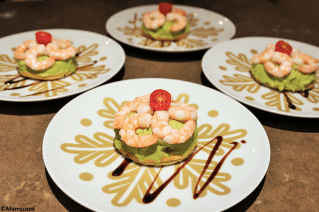 Tartelette avocat crevettes